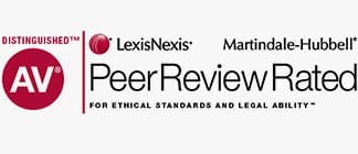 Distinguished | LexisNexis | Martindale-Hubbell | AV | Peer Review Rated For Ethical Standards And Legal Ability